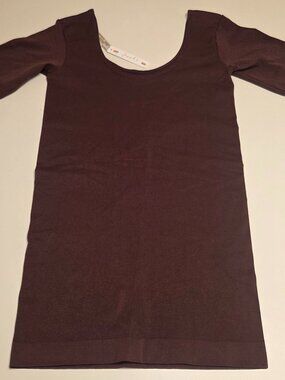 Poof Brown Stretch Round Neck Top